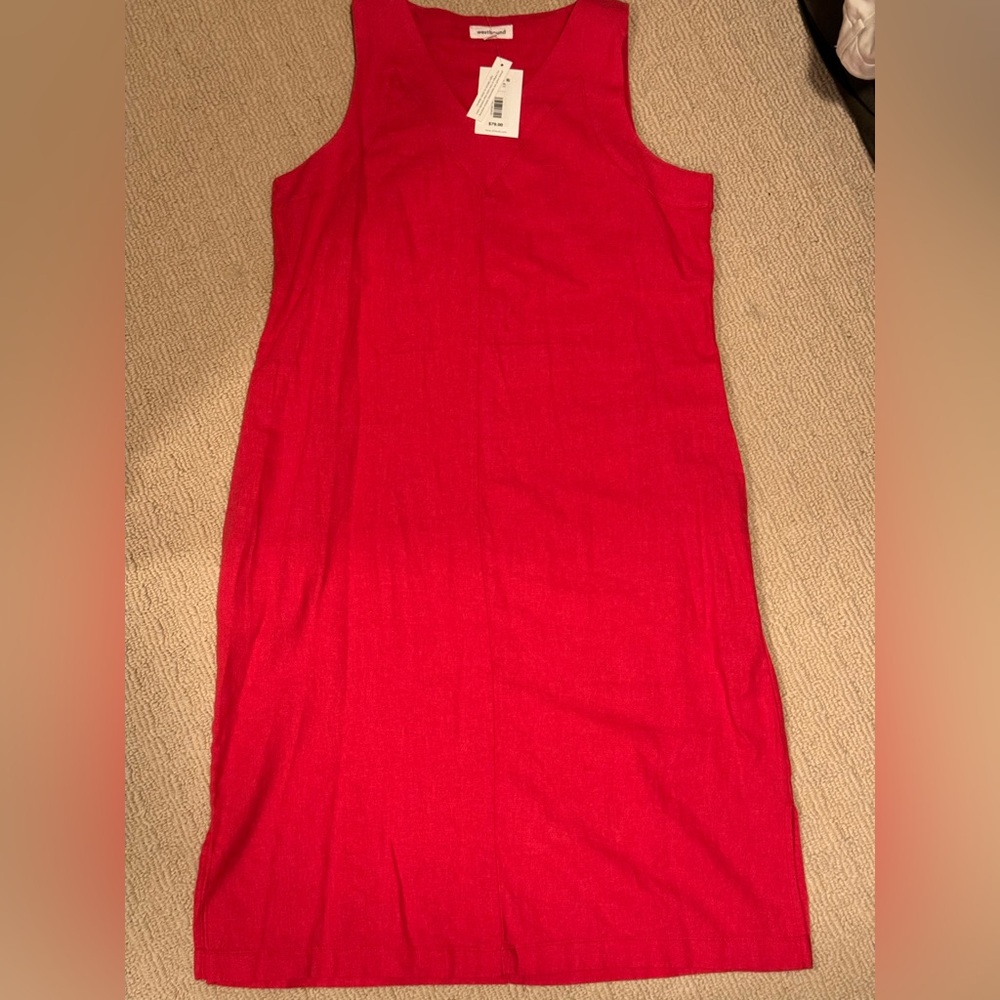 NWT- Westbound red linen midi dress - Picture 5 of 6